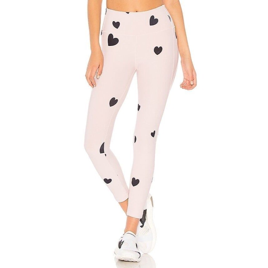 Monrow Scattered Hearts Legging In Dusty Rose